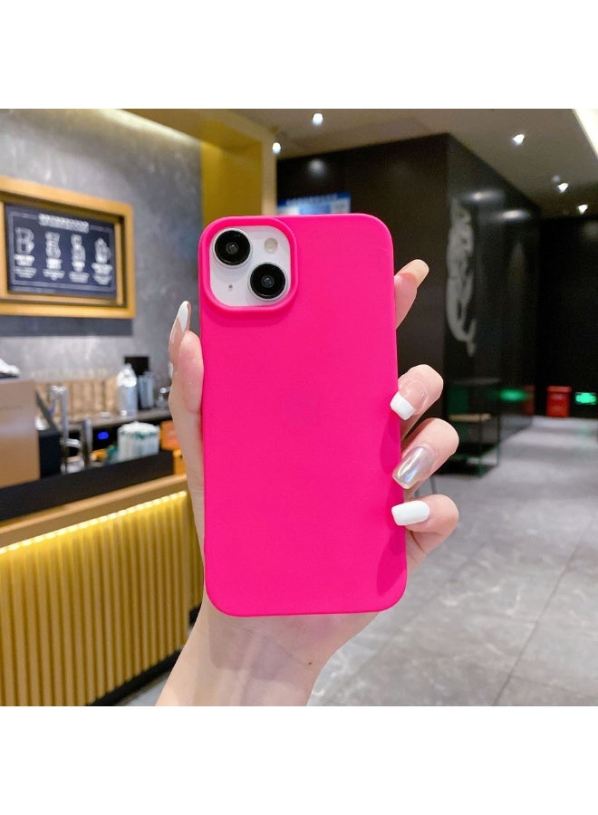 NIBEMINENT Solid Color Half Pack Matte Protective TPU Case Cover For iPhone 14 Plus, Pink - Image 1
