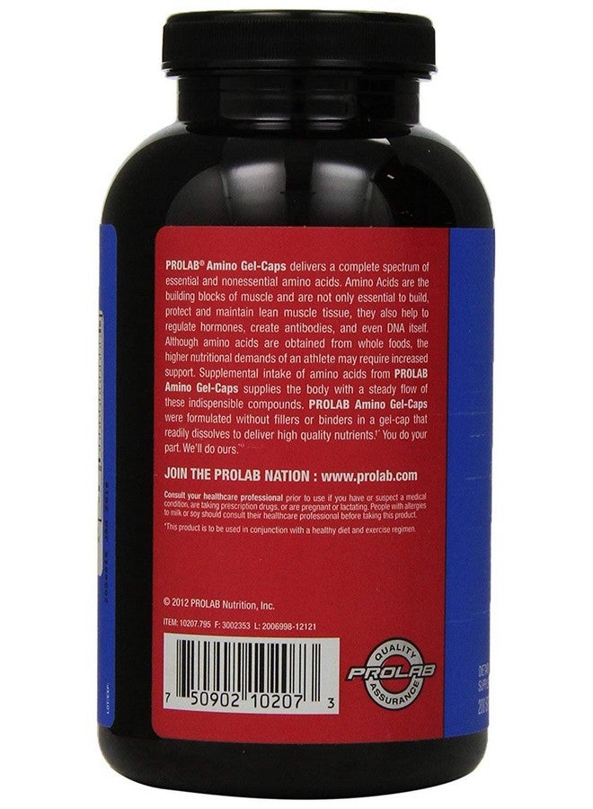 PROLAB PROLAB NUTRITION AMINO GELCAPS, 200 SGEL  - Image 2