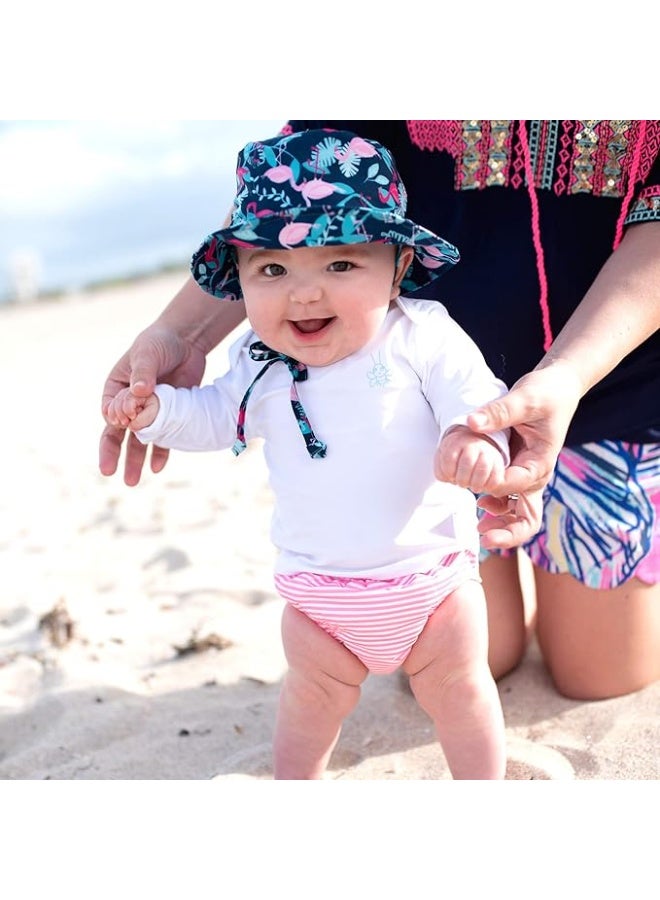 green sprouts Baby Girls Snap Infant and Toddler Reusable Swim Diapers, Light Pink Pinstripe, 18 Months - Image 2