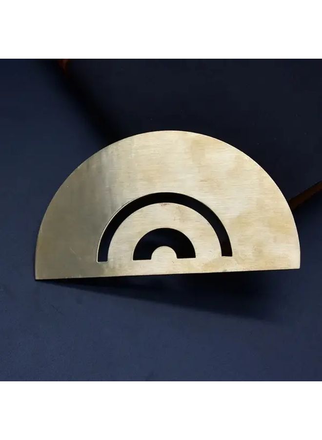 1pc Copper Geometric Protractor 360 Degree Angle Measurement Tool For Drawing Crafting - Image 4