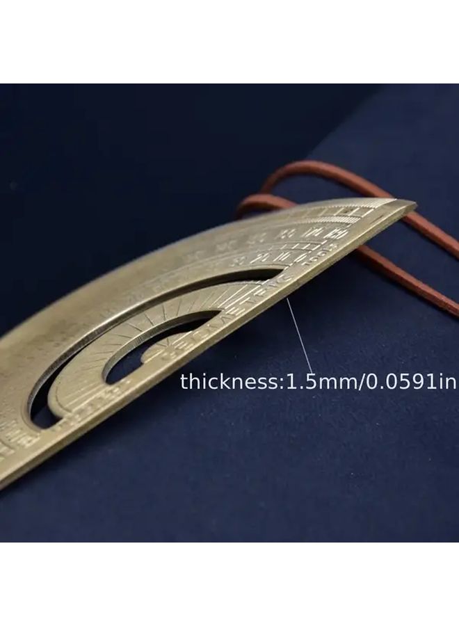 1pc Copper Geometric Protractor 360 Degree Angle Measurement Tool For Drawing Crafting - Image 3