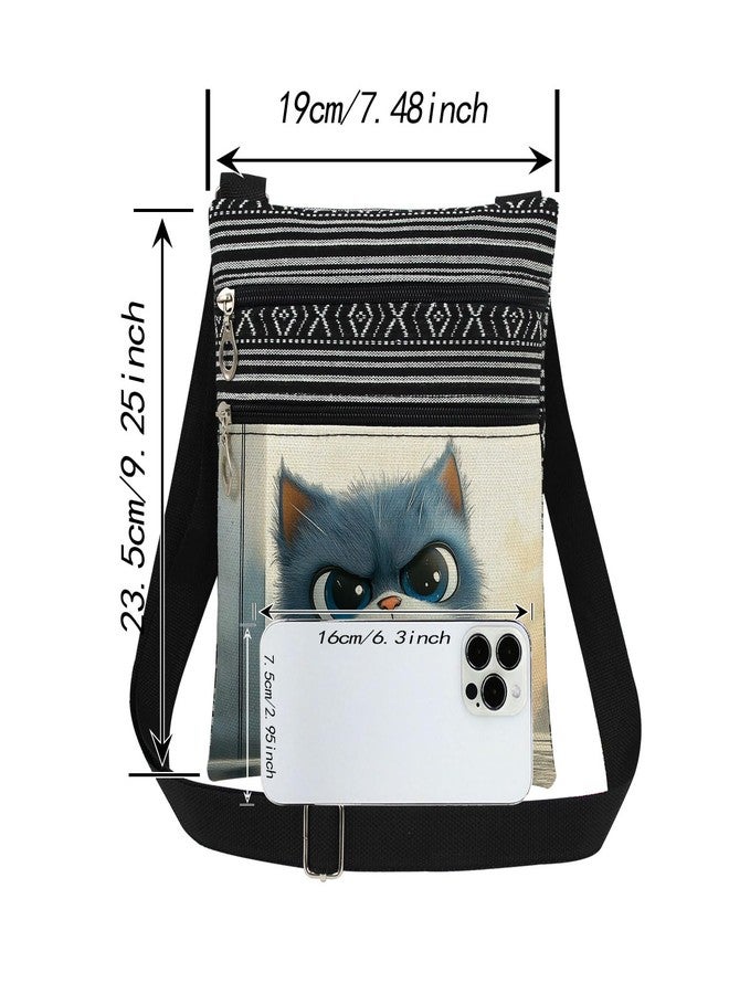 XiaoGalaee Cat Print Women Crossbody Bag Daily Use Men Adjustable Shoulder Strap Messenger Bag Birthday Gift for Kitten Pet Lover - Image 4