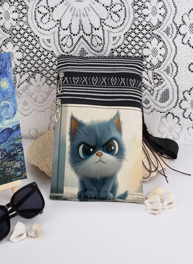 XiaoGalaee Cat Print Women Crossbody Bag Daily Use Men Adjustable Shoulder Strap Messenger Bag Birthday Gift for Kitten Pet Lover - Image 3
