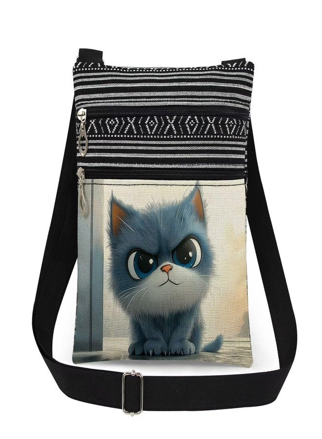 XiaoGalaee Cat Print Women Crossbody Bag Daily Use Men Adjustable Shoulder Strap Messenger Bag Birthday Gift for Kitten Pet Lover - Image 1