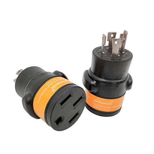 Park World محول الطاقة بارك وورلد 691944 4-شوكه مولد 30A قفل L14-30P ذكر إلى RV/EV 50 AMP 14-50R أنثى (أسود) - Image 2