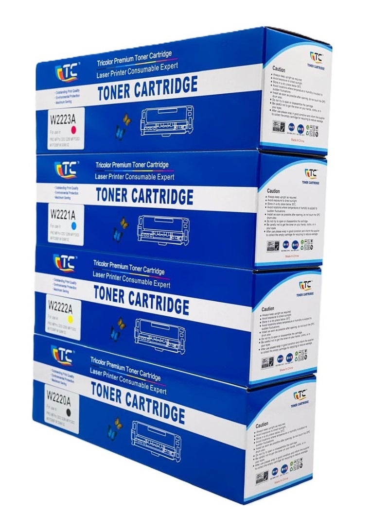 تي سي TC مجموعة خراطيش حبر ملونة 222A، W2220A W2221A W2222A W2223A، متوافقة مع سلسلة طابعات HP 3203 و3288 وMFP 3303 وMFP 3388 - Image 3