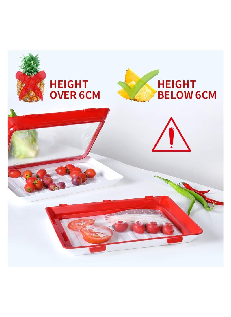 Generic Stackable Food Preservation Trays with Clear Plastic Lid, Dishwasher and Freezer Safe Trays Reusable Food Storage Trays for Vegetables, Fruits, Meat (1)  - Image 5