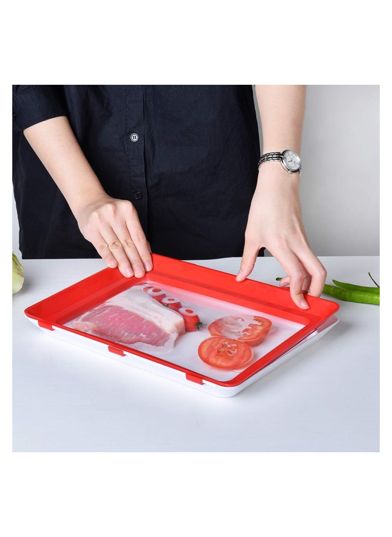 Generic Stackable Food Preservation Trays with Clear Plastic Lid, Dishwasher and Freezer Safe Trays Reusable Food Storage Trays for Vegetables, Fruits, Meat (1)  - Image 2