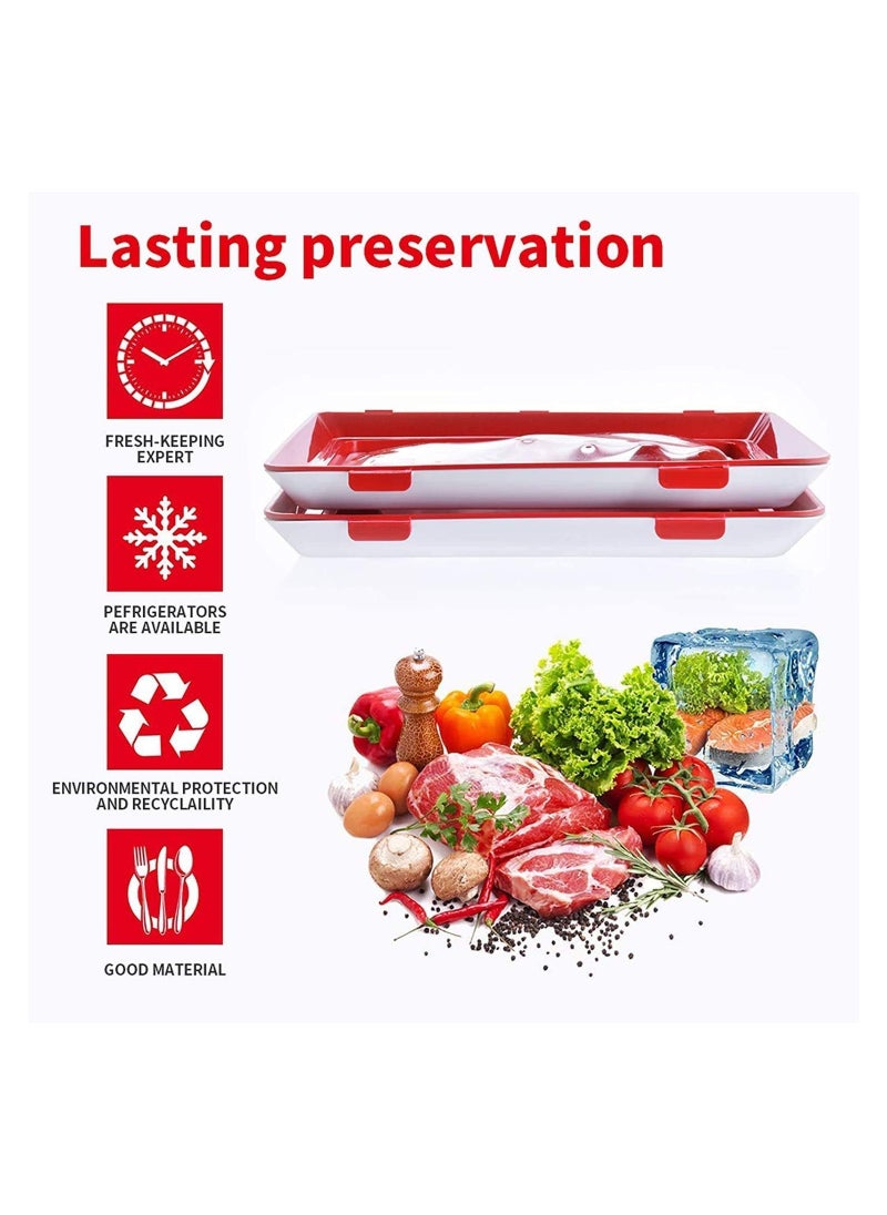 Generic Stackable Food Preservation Trays with Clear Plastic Lid, Dishwasher and Freezer Safe Trays Reusable Food Storage Trays for Vegetables, Fruits, Meat (1)  - Image 4