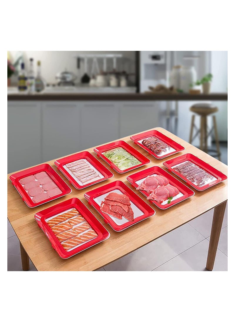 Generic Stackable Food Preservation Trays with Clear Plastic Lid, Dishwasher and Freezer Safe Trays Reusable Food Storage Trays for Vegetables, Fruits, Meat (1)  - Image 3