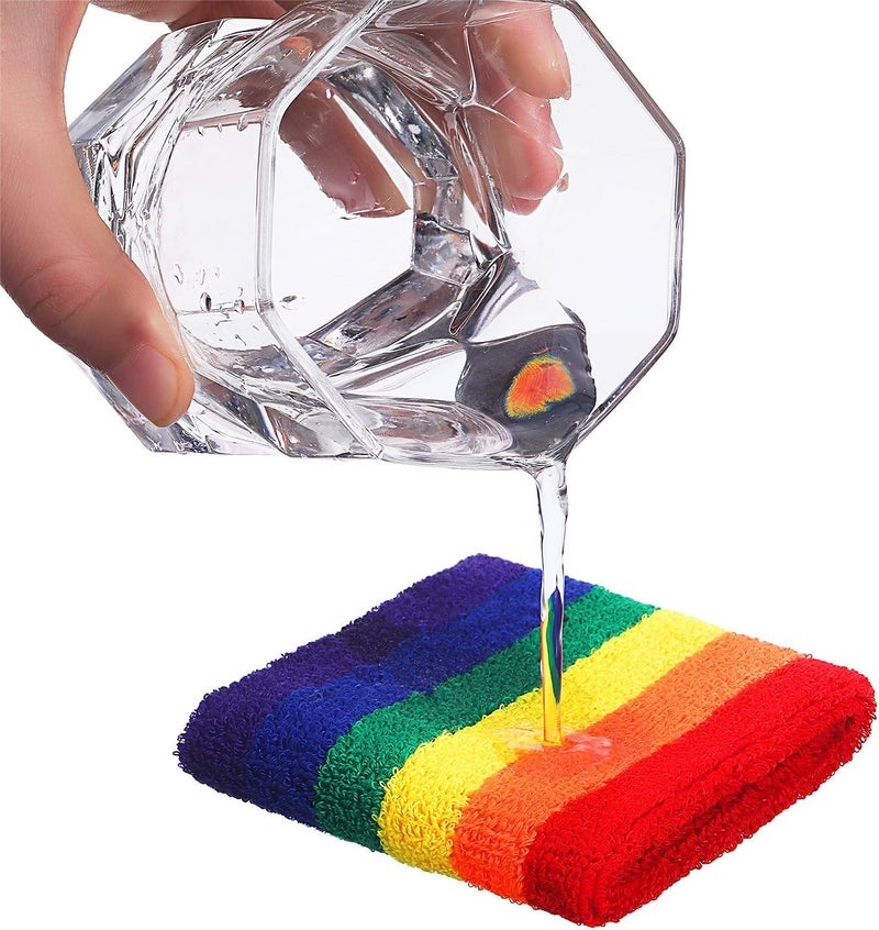 Bememo 6 Pcs Neon Sweatbands Set for Men Women 80s Tennis Striped Headband Sports Wristband Set Costumes Glow Cosplay Party - Image 3