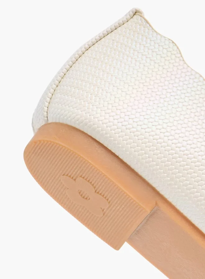 Little Missy WHITE Girls Bow Embellished Slip-On Ballerina Shoes for Women | Best Price UAE