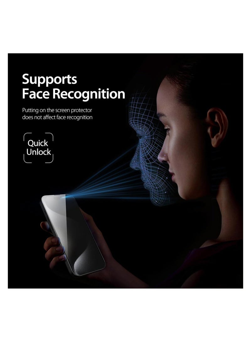 Raxoom Privacy Glass for iPhone 15 Pro Max Screen Protector Anti-Spy Tempered Glass Film 9H Hardness Scratch Resistant Bubble Free Anti Spy Tempered Glass - Image 4