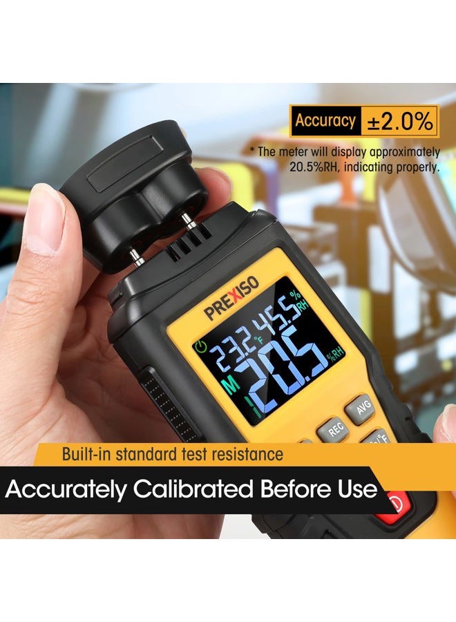 PREXISO Wood Moisture Meter - 7 IN 1Digital Moisture Meter for Firewood, Woodworking, Walls, Home, Drywall, Paper, Floor - Moisture Reader, Pin-Type Water Leak Detector, Damp r, Dampness Meter - Image 2