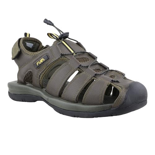 FUEL Comando Men’s Fisherman Sandals – Comfortable, Breathable & Flexible Outdoor Sandals with Protective Toe, Anti-Skid Sole – Stylish Casual Beach & Sports Footwear (Olive-11UK) - Image 2