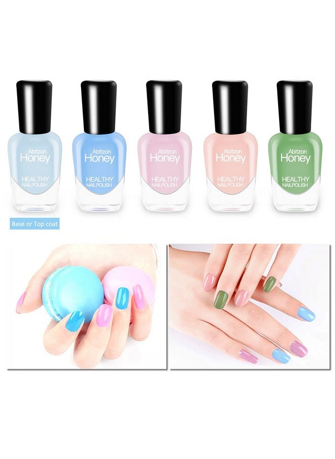 Abitzon - New Nail Polish Set (10 Bottles) Nontoxic Ecofriendly Easy Peel Off & Quick Dry Water Based Nail Polish - Image 1
