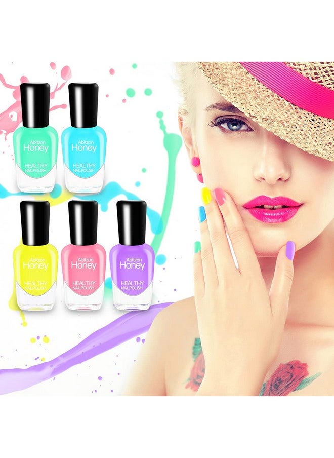 Abitzon - New Nail Polish Set (10 Bottles) Nontoxic Ecofriendly Easy Peel Off & Quick Dry Water Based Nail Polish - Image 1