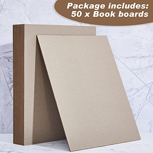 Lewtemi 50 Pcs Book Board, Binders Board Chipboard Designer Bookboard Kraft Heavy Duty Chipboard Sheets Bookbinding Supplies for Book Binding Cover (Gray,5 x 7 Inch, 50 PT) - Image 3