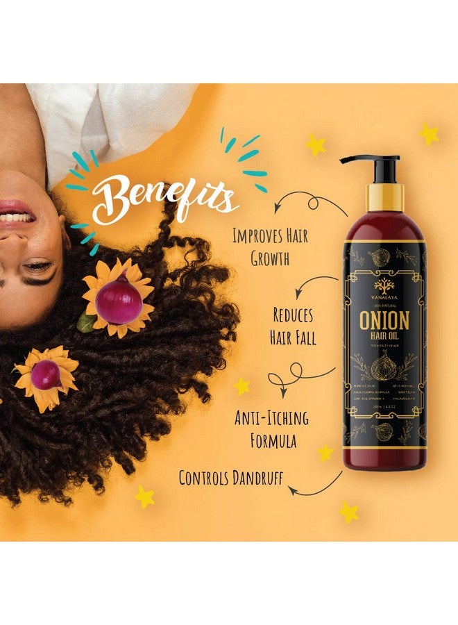 VANALAYA Onion Hair Oil With Natural Oils, Natural Herbs And Onion Extract For Men And Women 200Ml - Image 4