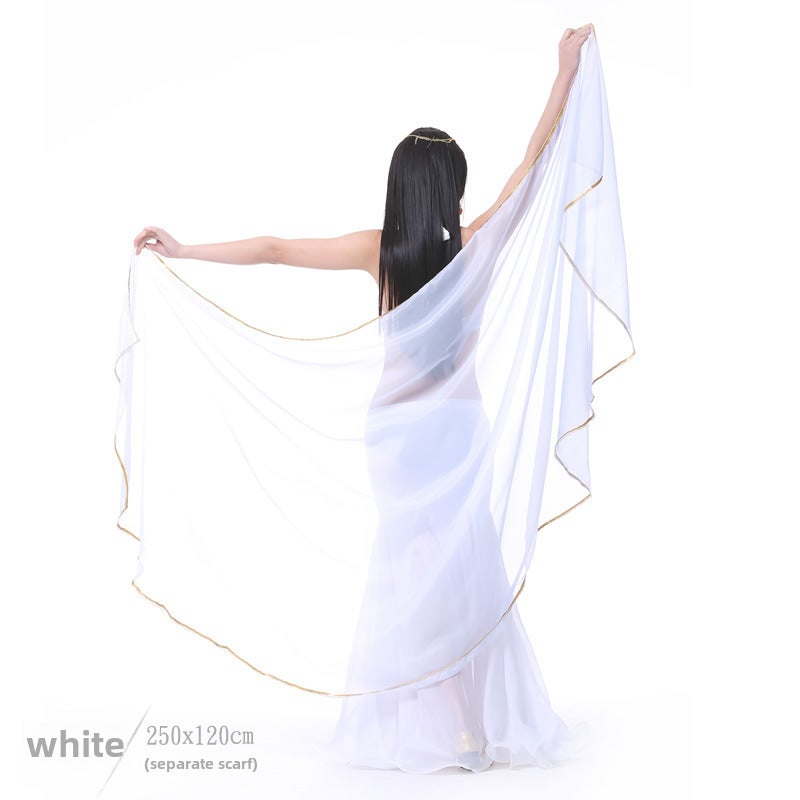 250x120cm Chiffon Belly Dance Veil White 