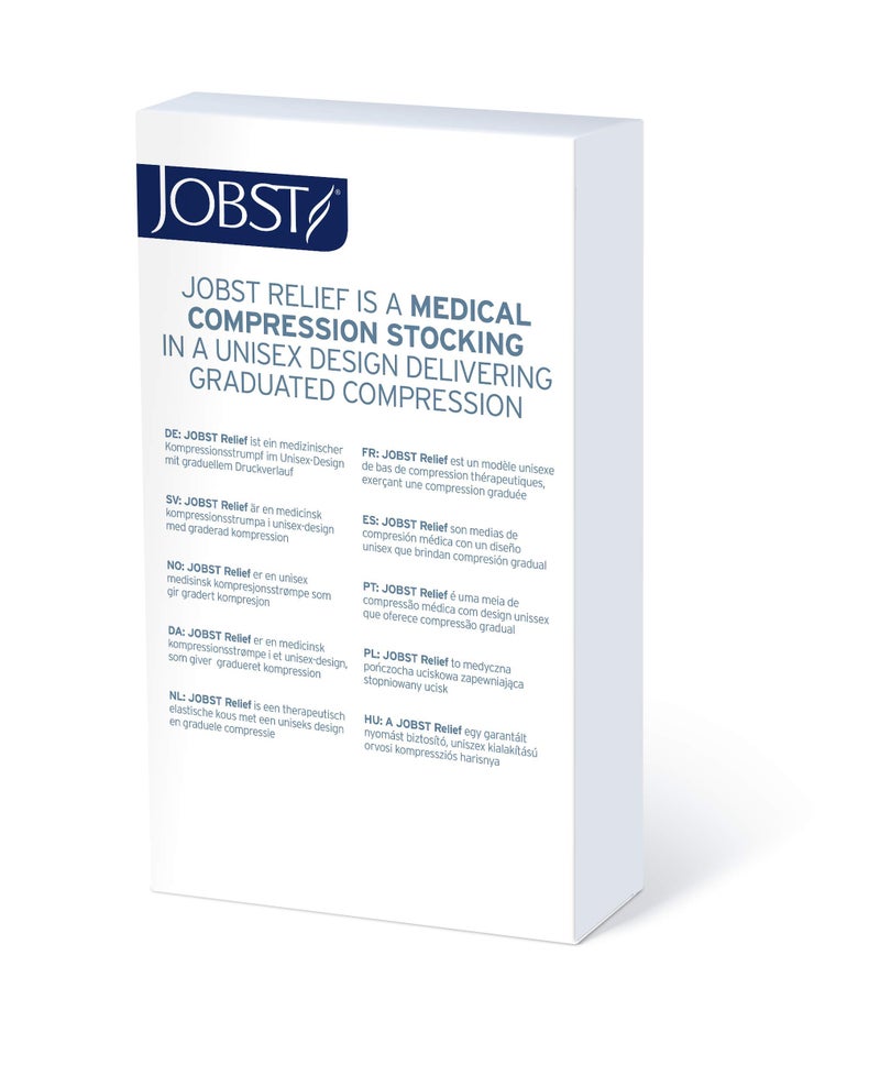 JOBST Relief Waist High Graduated Compression Stockings 30-40mmHg - Comfortable Unisex Design - Closed Toe, Beige, Medium - Image 4