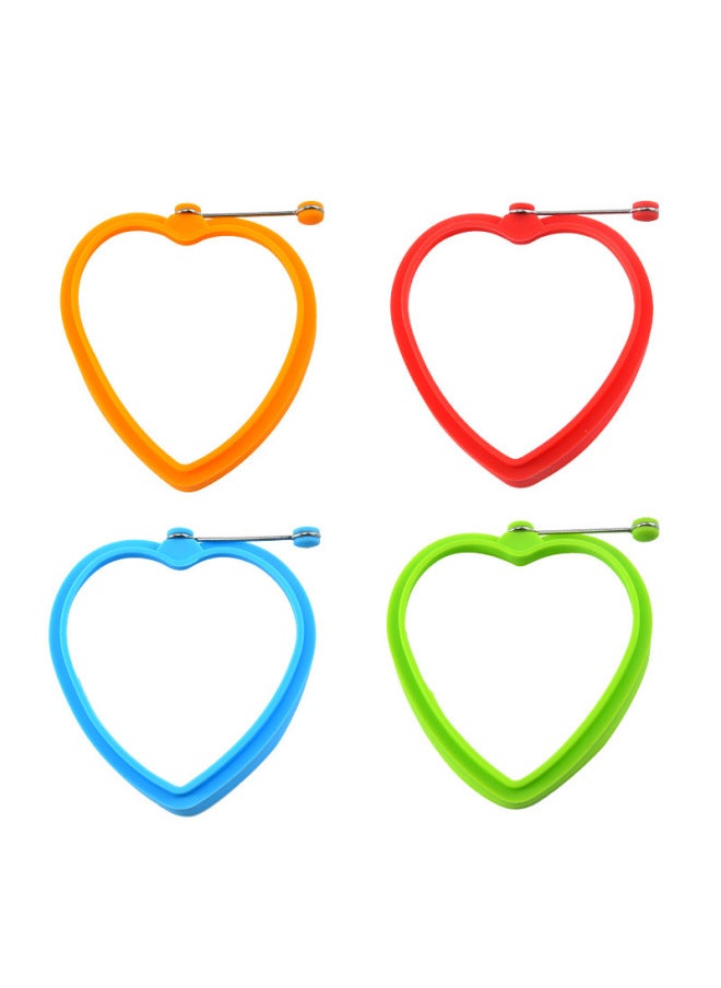 Generic - Silicone Round Love Shape Fried Egg Ring Stainless Steel Portable Fried Egg Maker Hamburger Meat Mold Silicone Ring Fried Egg Mold-Specifications:Green (heart) - Image 1