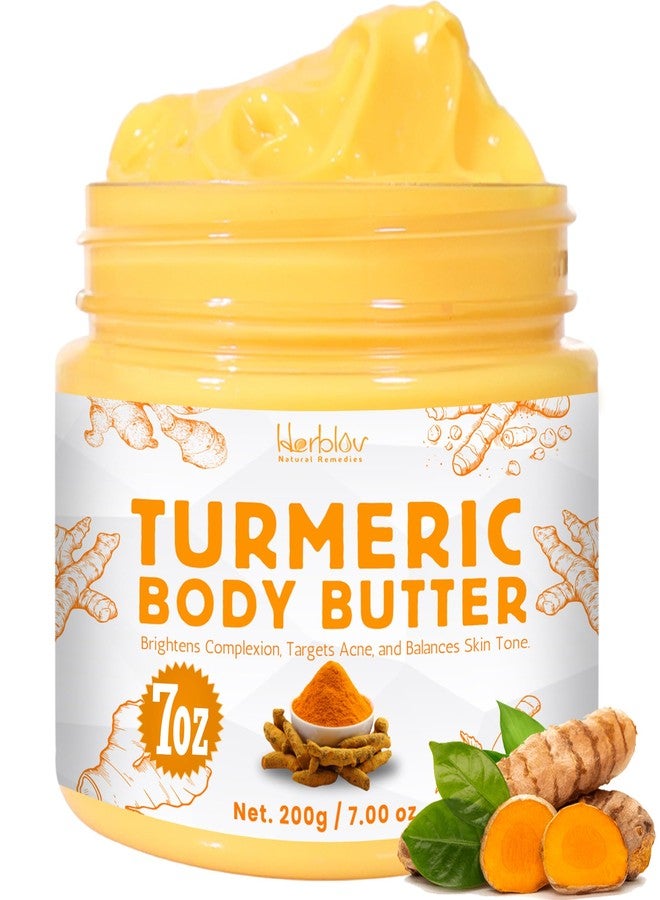 Herblov Turmeric Face Cream – All Natural Skin Brightening Lotion – Turmeric Whipped Body Butter for Dark Spots, Hyperpigmentation – Turmeric Skincare Cleanses, Fights Acne, Evens Tone, Scars, Sun Damage - Image 1