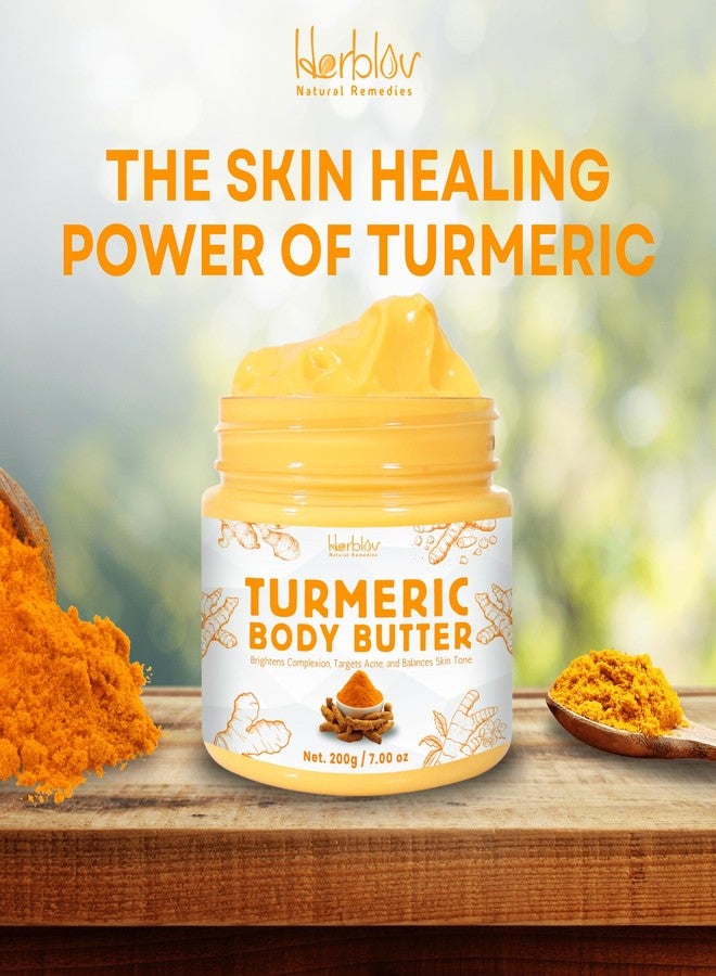 Herblov Turmeric Face Cream – All Natural Skin Brightening Lotion – Turmeric Whipped Body Butter for Dark Spots, Hyperpigmentation – Turmeric Skincare Cleanses, Fights Acne, Evens Tone, Scars, Sun Damage - Image 2