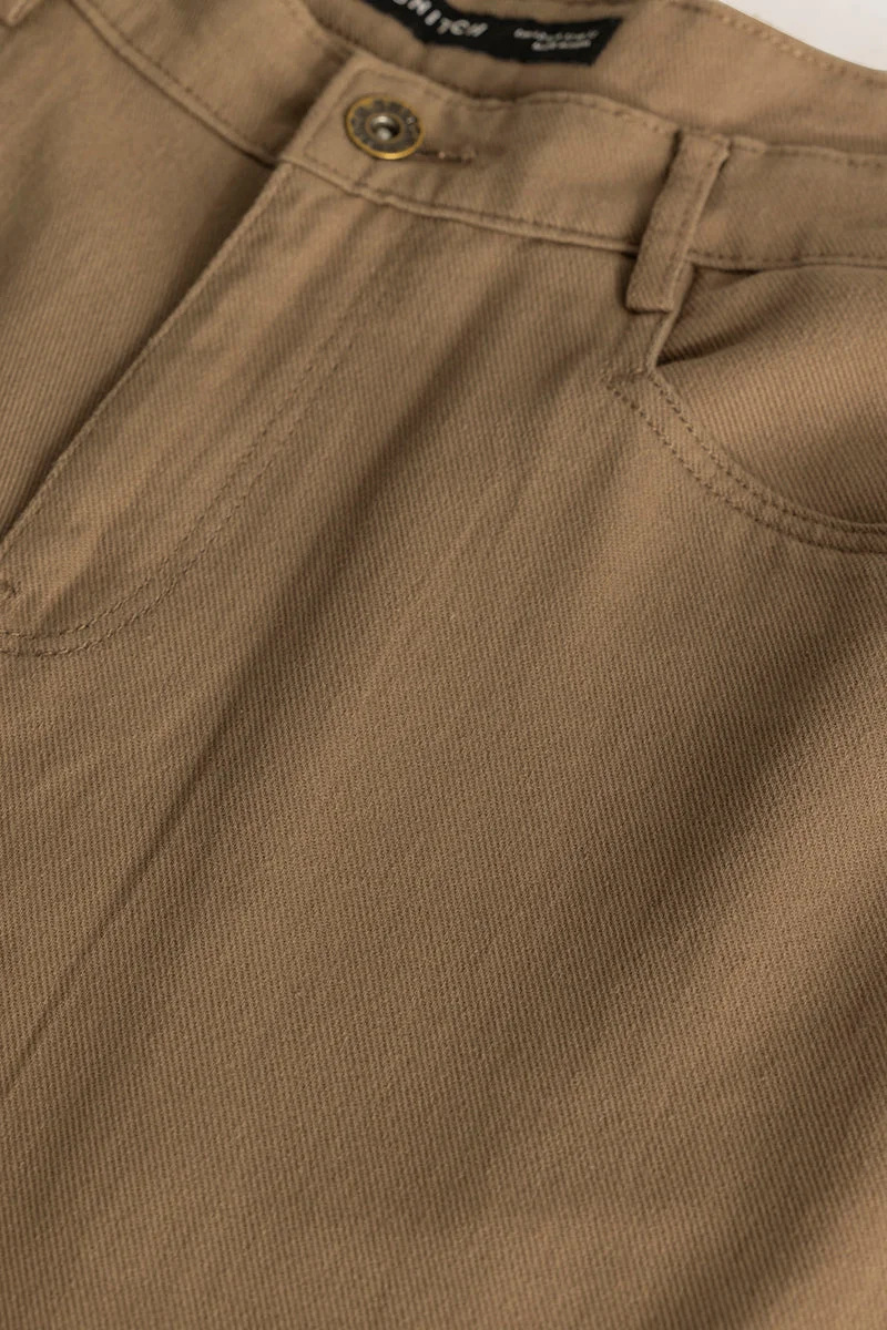 SNITCH Camille Khaki Plain Relaxed Fit Chinos