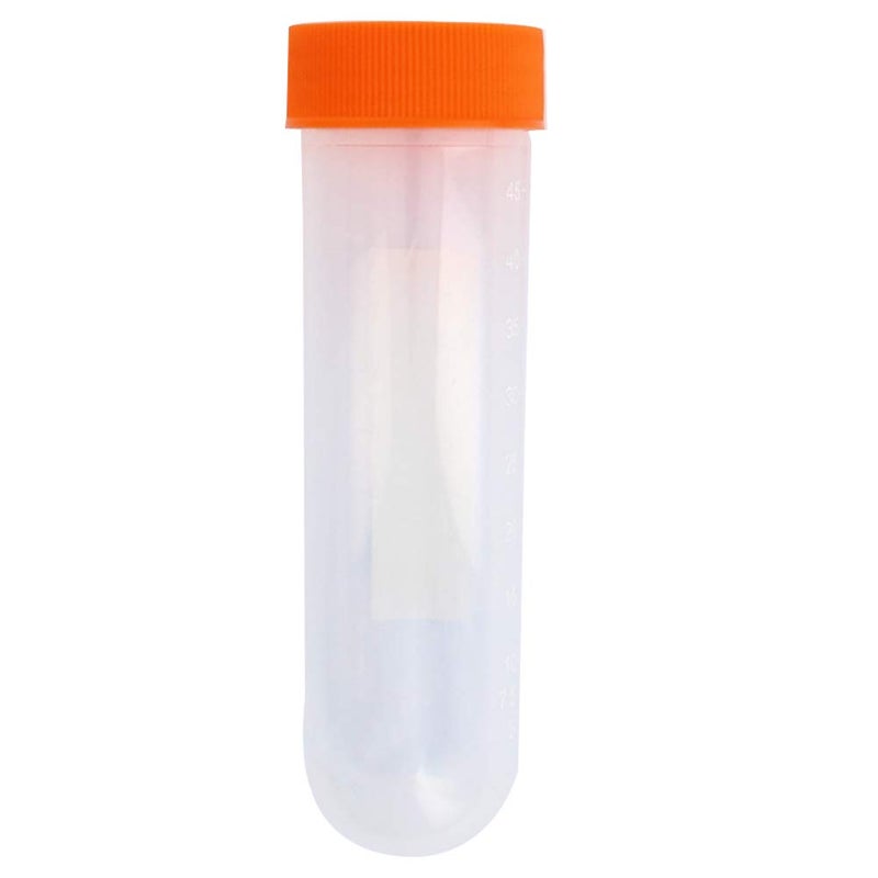 Othmro 50 Pcs 50ml Plastic Centrifuge Tubes with Snap Cap, Polypropylene Graduated Microcentrifuge Tube, Round Bottom, Clear, Storage Container for Beeds Yeast Specimen Sample Laboratory - Image 1