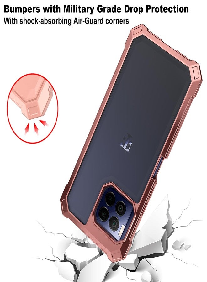 Ailiber جراب Ailiber لهاتف T-Mobile REVVL 7 Pro مع واقي شاشة، طبقة مزدوجة مقاومة للصدمات، شفاف [مضاد للاصفرار]، غطاء رفيع مقاوم للخدش لهاتف Metro REVVL 7 Pro 5G - ذهبي وردي - Image 4