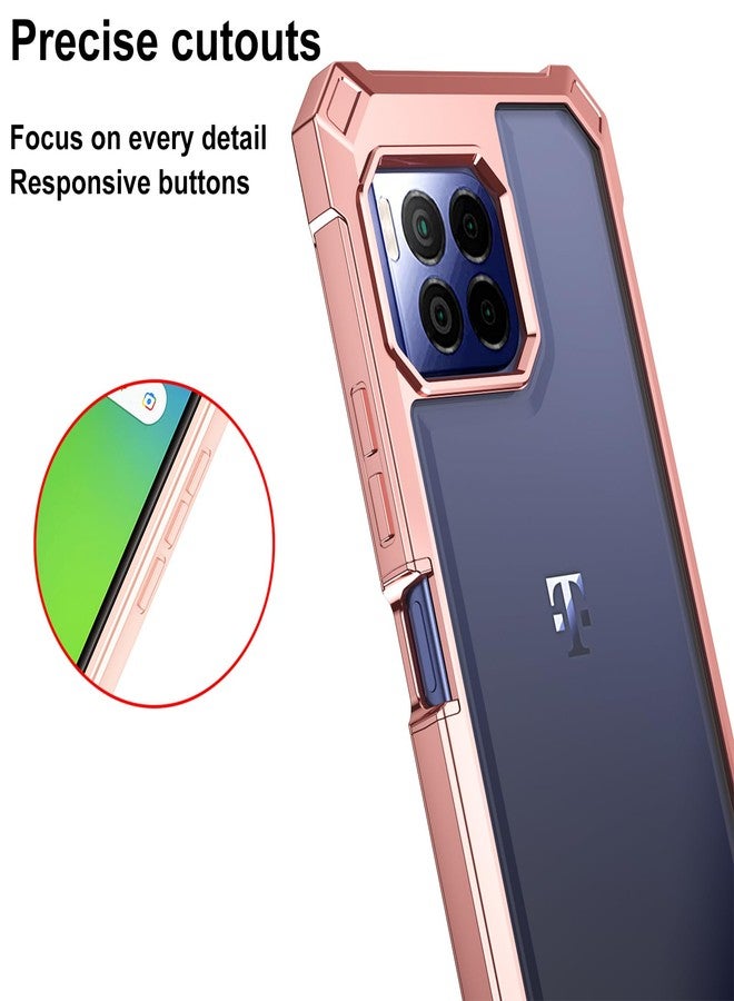 Ailiber جراب Ailiber لهاتف T-Mobile REVVL 7 Pro مع واقي شاشة، طبقة مزدوجة مقاومة للصدمات، شفاف [مضاد للاصفرار]، غطاء رفيع مقاوم للخدش لهاتف Metro REVVL 7 Pro 5G - ذهبي وردي - Image 5