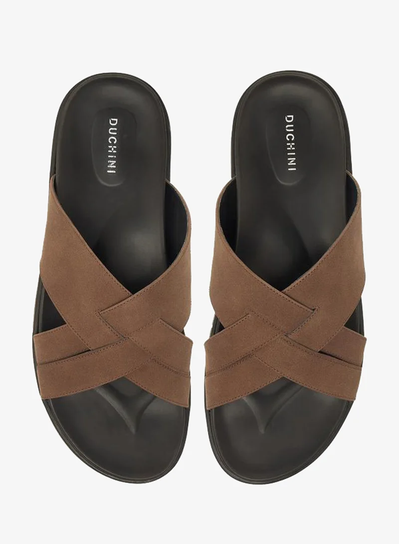 DUCHINI BROWN Men Slip-On Comfort Sandals for Men | Best Price UAE