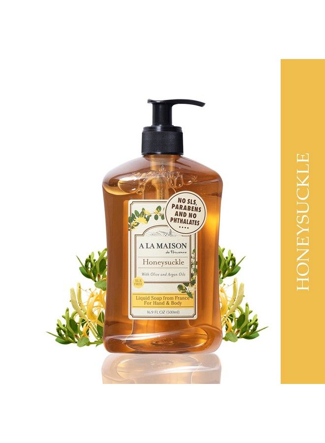 A La Maison Honeysuckle Liquid Hand Soap Triple French Milled Natural Moisturizing Soap (3 Pack 16.9 Oz Bottle) - Image 4