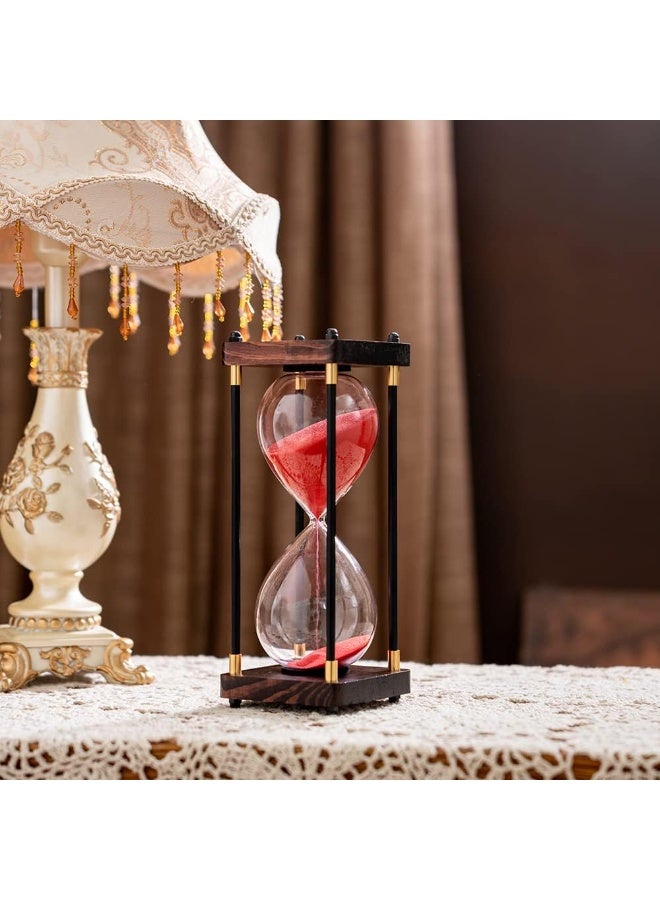 YelaJoy Large Sand Timer, Hourglass Timer 60 Minutes,Vintage Wooden Hour Glass Timer,Modern Home Kitchen Office Decoration (Black) - Image 5