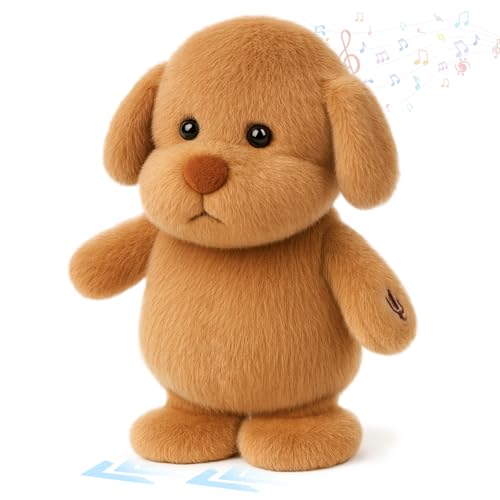 Easfan Talking Puppy Repeats What You Say Walking Singing Stuffed Animal Golden Dog Interactive Plush Toy Funny Animated Toy Mimicking Speaking Birthday for Kids Toddlers8 - Image 1
