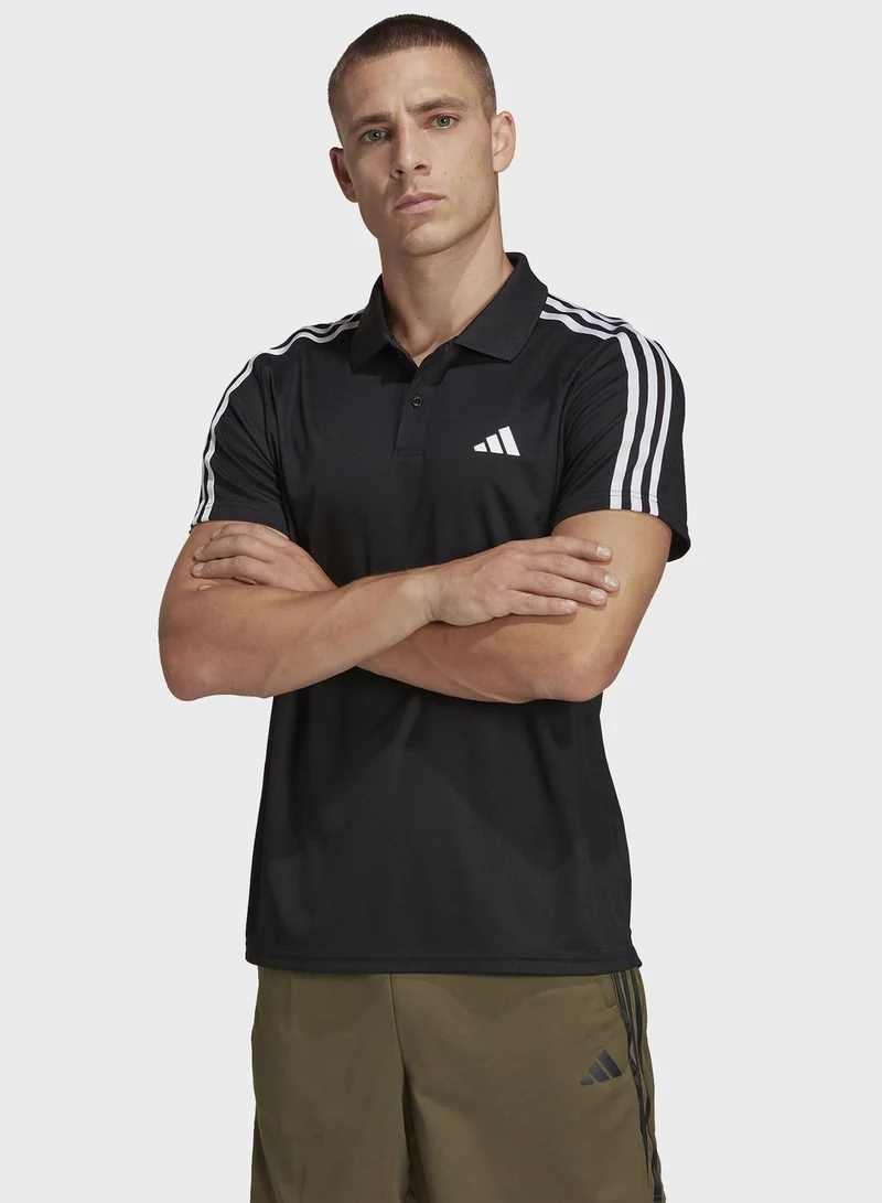 adidas تيشيرت بولو للتدريب Train Essentials Piqué 3-Stripes