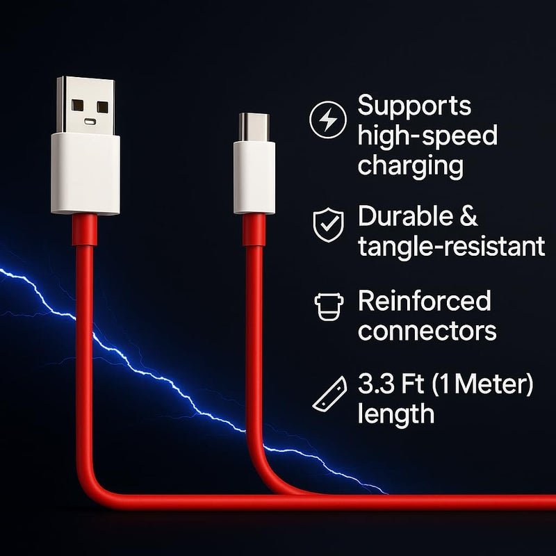 TOPGO 80W SuperVooc Charger with 1m USB-C Cable Compatible with OnePlus, Samsung, Realme, Redmi, Oppo, Pixel – White - Image 5