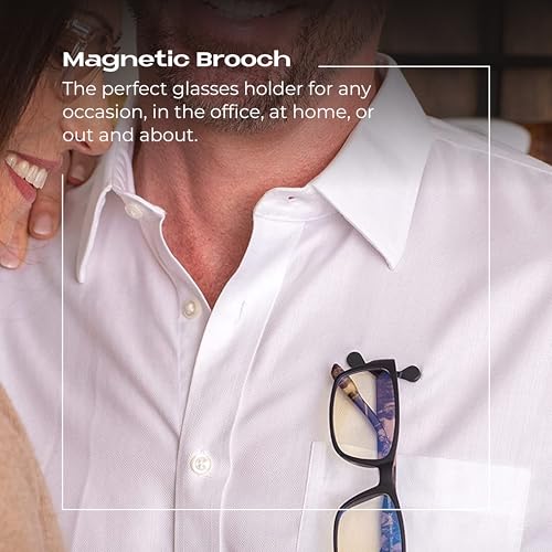Readerest Magnetic Glasses Holder Clip, Eyewear Accessory for Readers, Sunglasses, Glasses Holders, Nurse ID Badge Clip, American Made (Black + Crystals) - Image 5