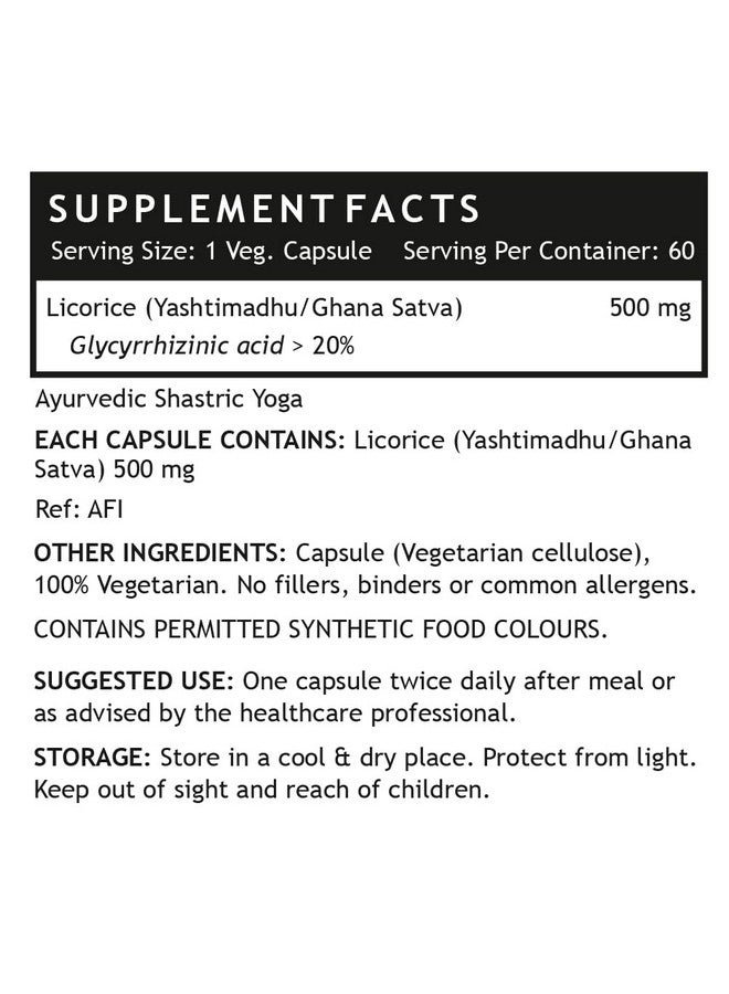 Inlife مستخلص جذر العرقسوس (يستيمادهو) من INLIFE موحد بنسبة 20% من حمض الجلسيريزينيك، 500 ملغ - 60 كبسولة نباتية (عبوة من 1) - Image 2