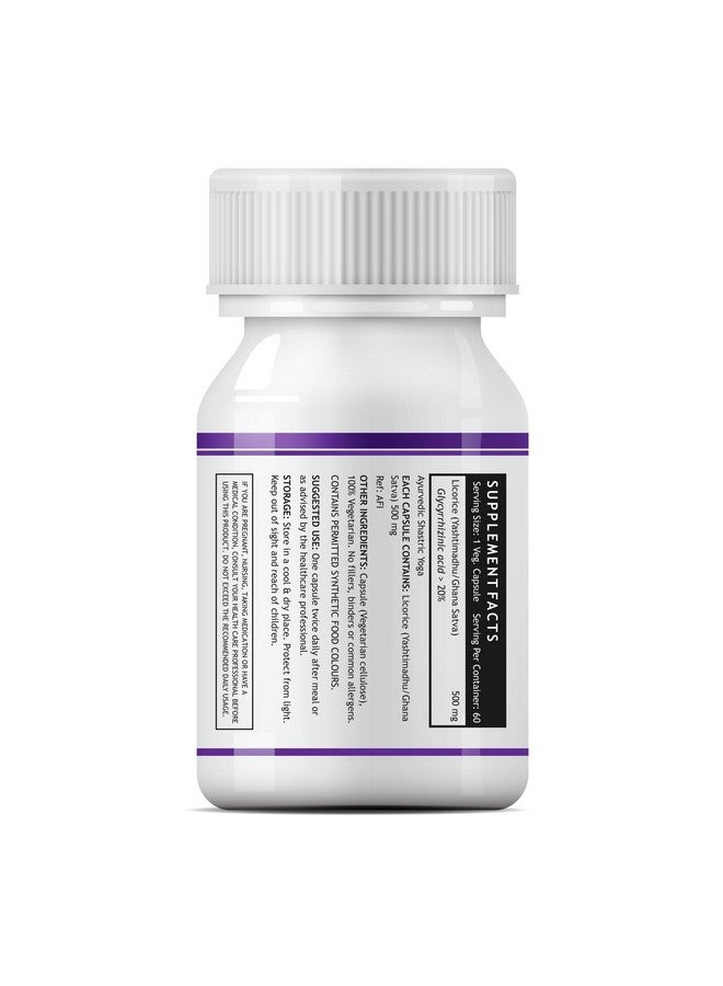 Inlife مستخلص جذر العرقسوس (يستيمادهو) من INLIFE موحد بنسبة 20% من حمض الجلسيريزينيك، 500 ملغ - 60 كبسولة نباتية (عبوة من 1) - Image 4