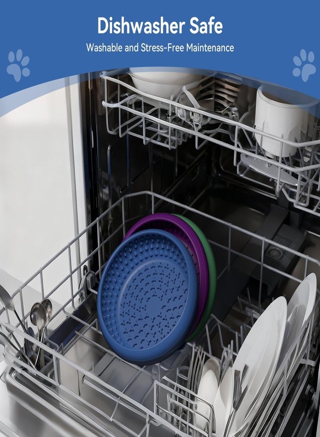 CNMSGM Slow Feeder Dog Bowl, BPA-Free Silicone Lick Mat for Small and Medium Dogs, Non-Slip & Dishwasher Safe(Blue-Medium) - Image 4