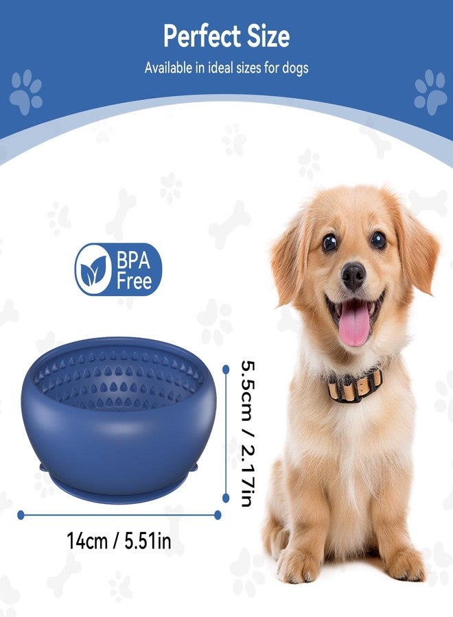 CNMSGM Slow Feeder Dog Bowl, BPA-Free Silicone Lick Mat for Small and Medium Dogs, Non-Slip & Dishwasher Safe(Blue-Medium) - Image 2