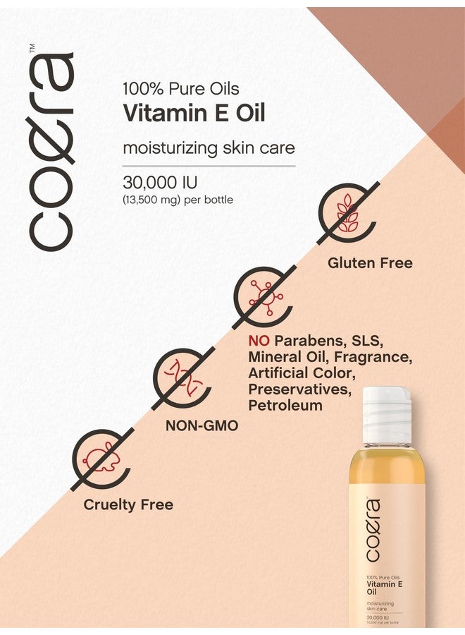 كورا زيت فيتامين هـ من كويرا | ٣٠٠٠٠ وحدة دولية | ٤ أونصات سائلة | زيوت نقية ١٠٠٪ | للوجه والبشرة | خالٍ من البارابين وكبريتات لوريل الصوديوم والعطور - Image 5