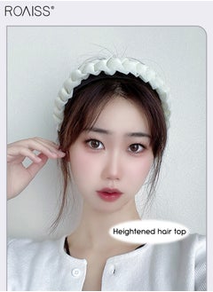 roaiss 4Pcs Braided Headbands for Women Girls, Non Slip Fashion Chiffon Headband Wide Hair Hoop Multicolour Hair Accessories Set  - Image 4