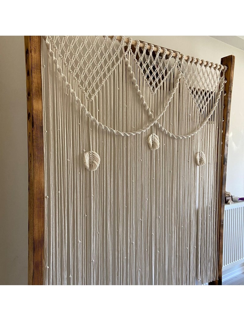 عام البوهيمي المنسوجة باليد نسيج الشمال الباب الستار الشرفة التقسيم الستار B & B الديكور (بدون قضيب) - Image 2