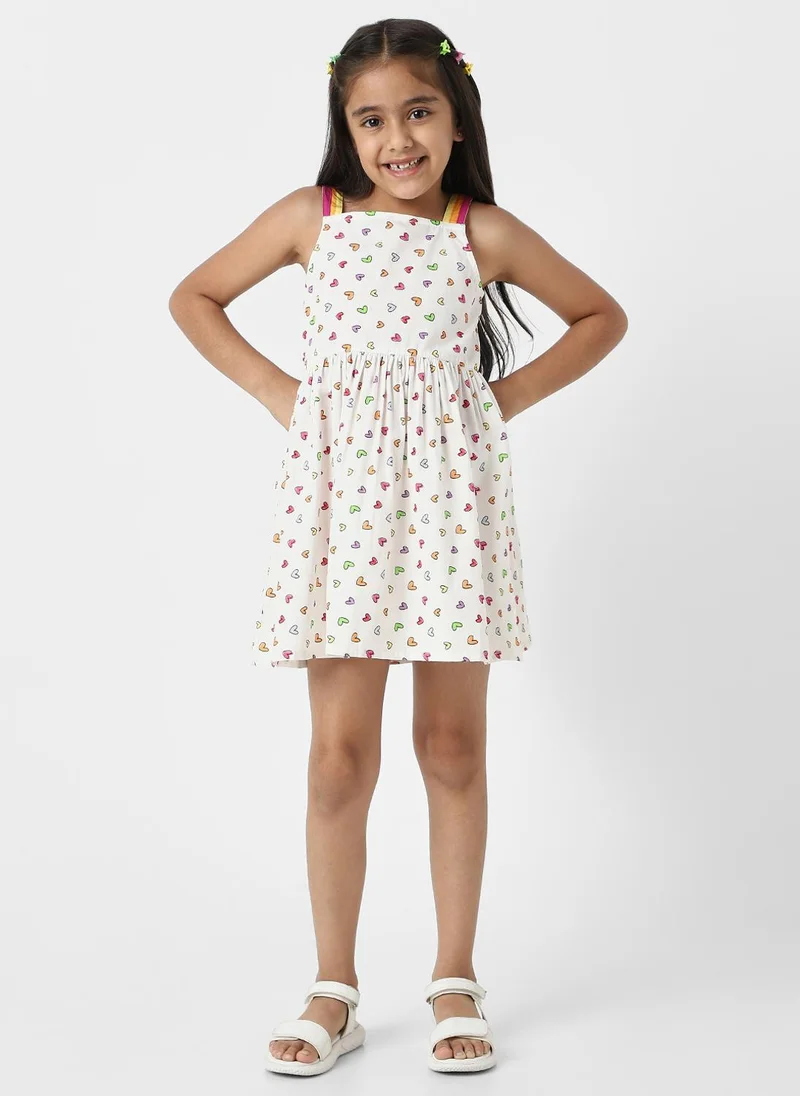 Nautinati Nautinati Girls’ White Poplin Cotton Sleeveless Dress