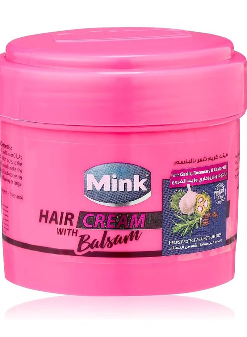 مينك كريم شعر بلسم بالثوم وإكليل الجبل وزيت الخروع 125 مل