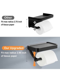 Generic SYOSI Toilet Paper Holder with Phone Shelf, Stainless Steel Wall Mount, Bathroom Tissue Roll Shelf (1 PCS)  - Image 5