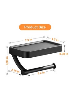 Generic SYOSI Toilet Paper Holder with Phone Shelf, Stainless Steel Wall Mount, Bathroom Tissue Roll Shelf (1 PCS)  - Image 3